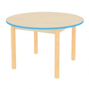 Stůl kulatý, barevná hrana, 90 cm